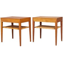 Pair of Side Tables by Severin Hansen Jr. for Haslev Cabinetmakers.