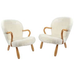 Philip Arctander, Pair of "Clam" Easy Chairs