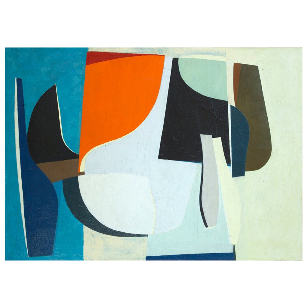 Ib Geertsen Composition 1951 Oil Painting For Sale