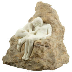 Stephan Sinding "Moder Jords Skød" (Mother Earth's Womb) Marble Sculpture