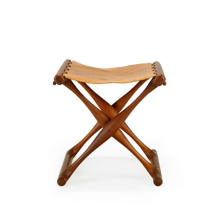 Poul Hundevad "Guldhøj" Teak Folding Stool
