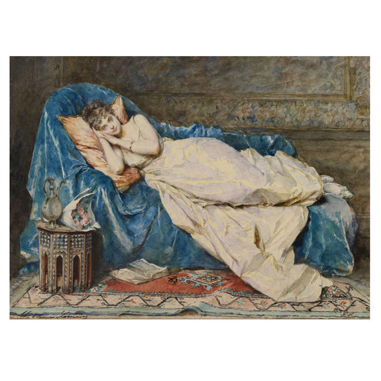 reclining female figure painting