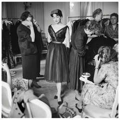 Mark Shaw Editioned Photograph-House of Dior-Model with Buyers-B/W, 1953