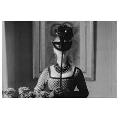Mark Shaw Editioned Photograph-YSL for Dior-Model in Lola Gown with Mask, 1958