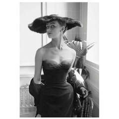 Mark Shaw Editioned Photograph-Dior Fur Hat #2-Paris, 1954