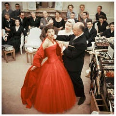 Mark Shaw Editioned Photo-Christian Dior in Paris Atelier, 1954