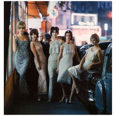 Mark Shaw Editioned Photograph-Models in Beaded Dior Gowns- Paris, 1961