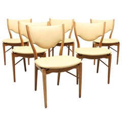 Set of Six Bovirke Chairs designed by Finn Juhl, Denmark