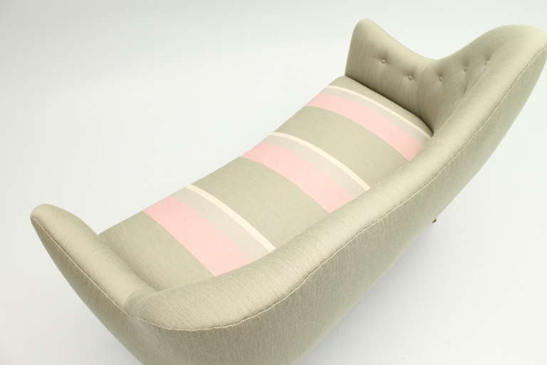 Fabric Original Loveseater Designed By Finn Juhl, Denmark. For Sale