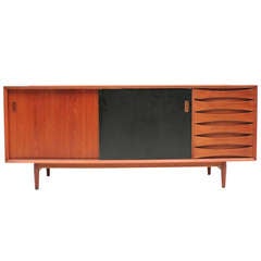 Low Vintage Teak Credenza Designed by A. Vodder, Denmark