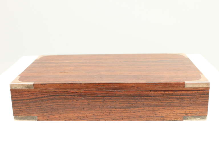 Small Rosewood and Silver Box by Hans Hansen, Denmark