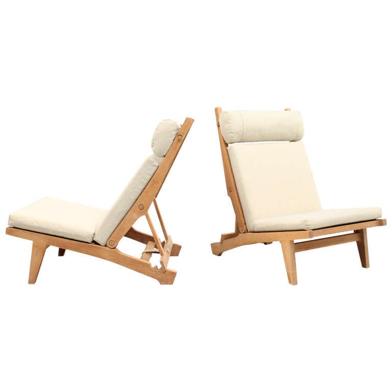 Original Deck Chairs, Model AP 71 by Hans J. Wegner, Denmark For Sale