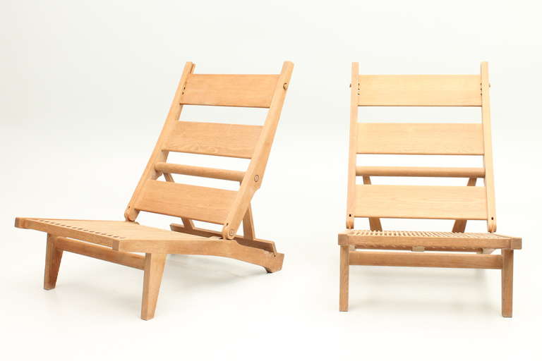 Original Deck Chairs, Model AP 71 by Hans J. Wegner, Denmark For Sale 1