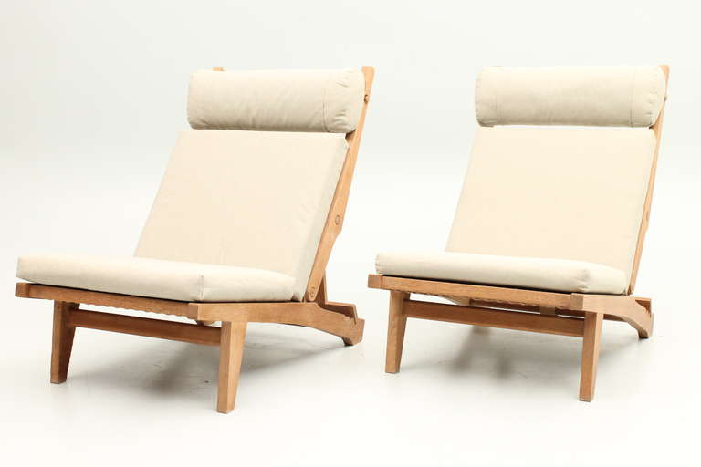 Scandinavian Modern Original Deck Chairs, Model AP 71 by Hans J. Wegner, Denmark For Sale