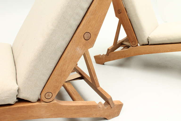 Original Deck Chairs, Model AP 71 by Hans J. Wegner, Denmark In Good Condition For Sale In Copenhagen, DK