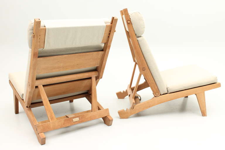 Mid-20th Century Original Deck Chairs, Model AP 71 by Hans J. Wegner, Denmark For Sale