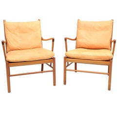 Pair of Lounge Chairs in Mahogany by Ole Wanscher, Denmark