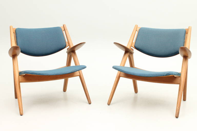 Pair of Original Saw-Back Lounge Chairs by Hans J. Wegner, Denmark