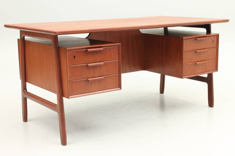 Original Teak Desk by Gunni Omann, Denmark