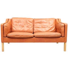 20th Century Scandinavian Design 2 Seat Sofa in Leather
