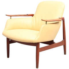 20th Century Scandinavian Design NV53 Lounger in Teak and New Leather
