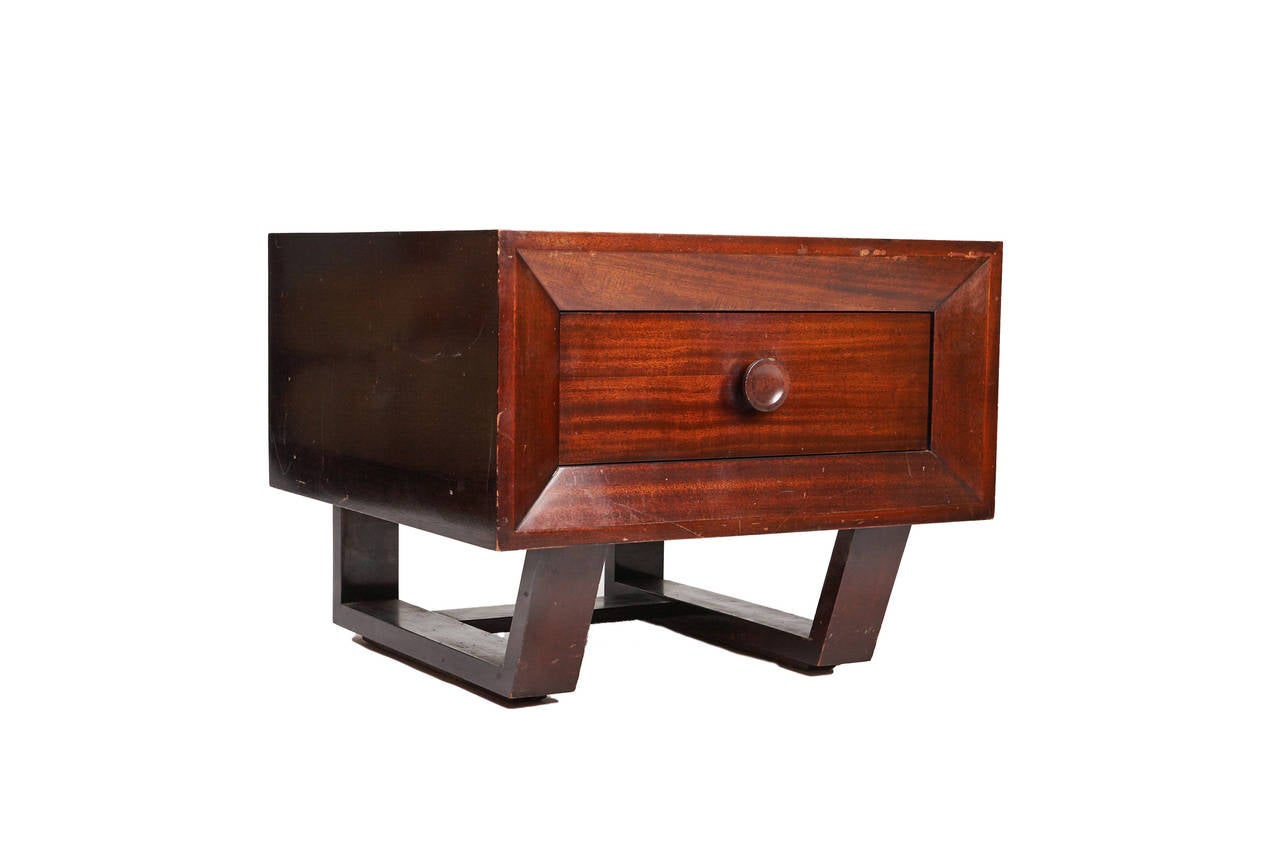 Wood Pair of Paul Laszlo Night Stands For Sale