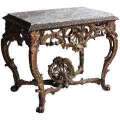 Louis XV Rococo Carved Giltwood Console