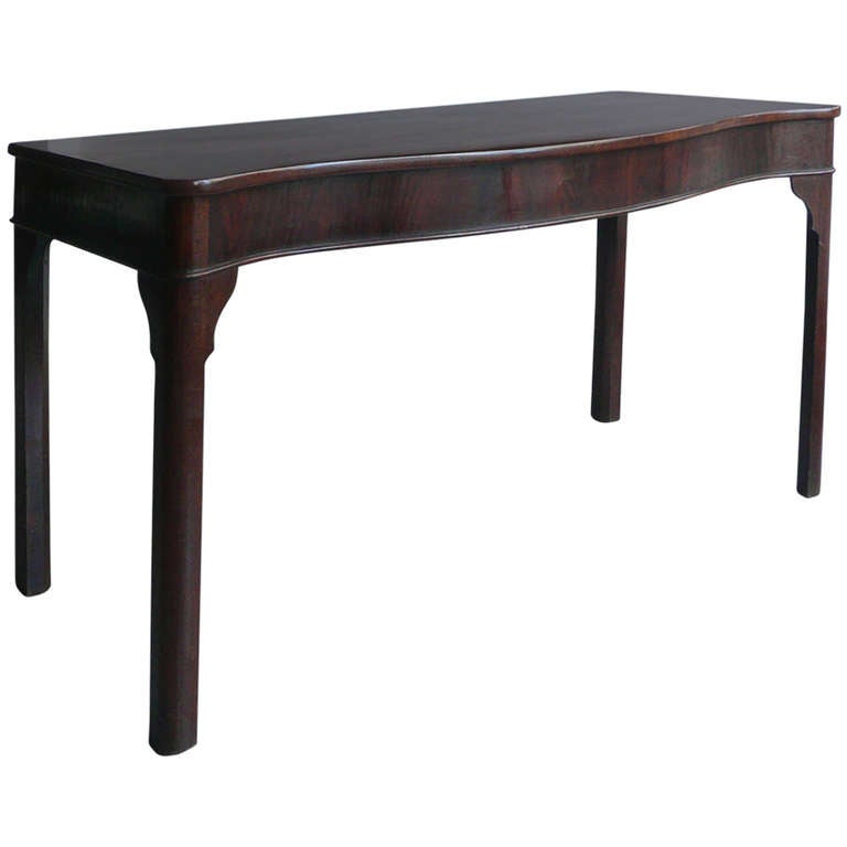 Serpentine 18th Century Mahogany Console Table For Sale