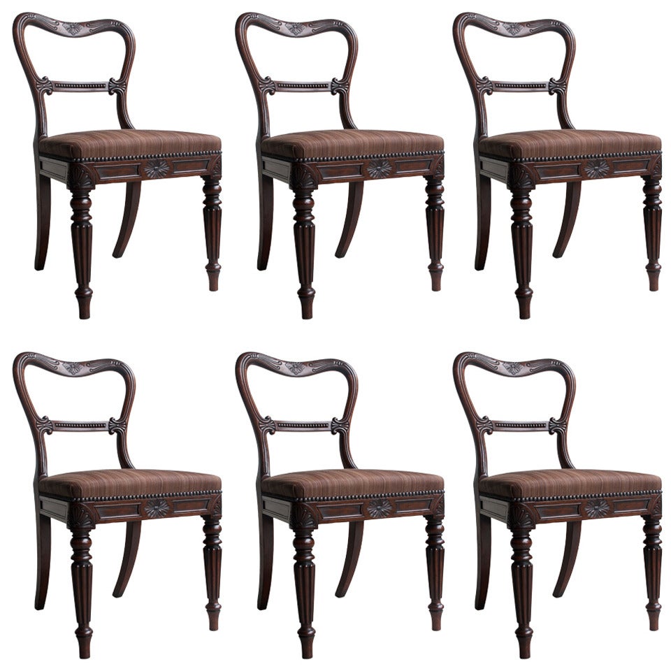 Set of Six Regency Dining Chairs For Sale