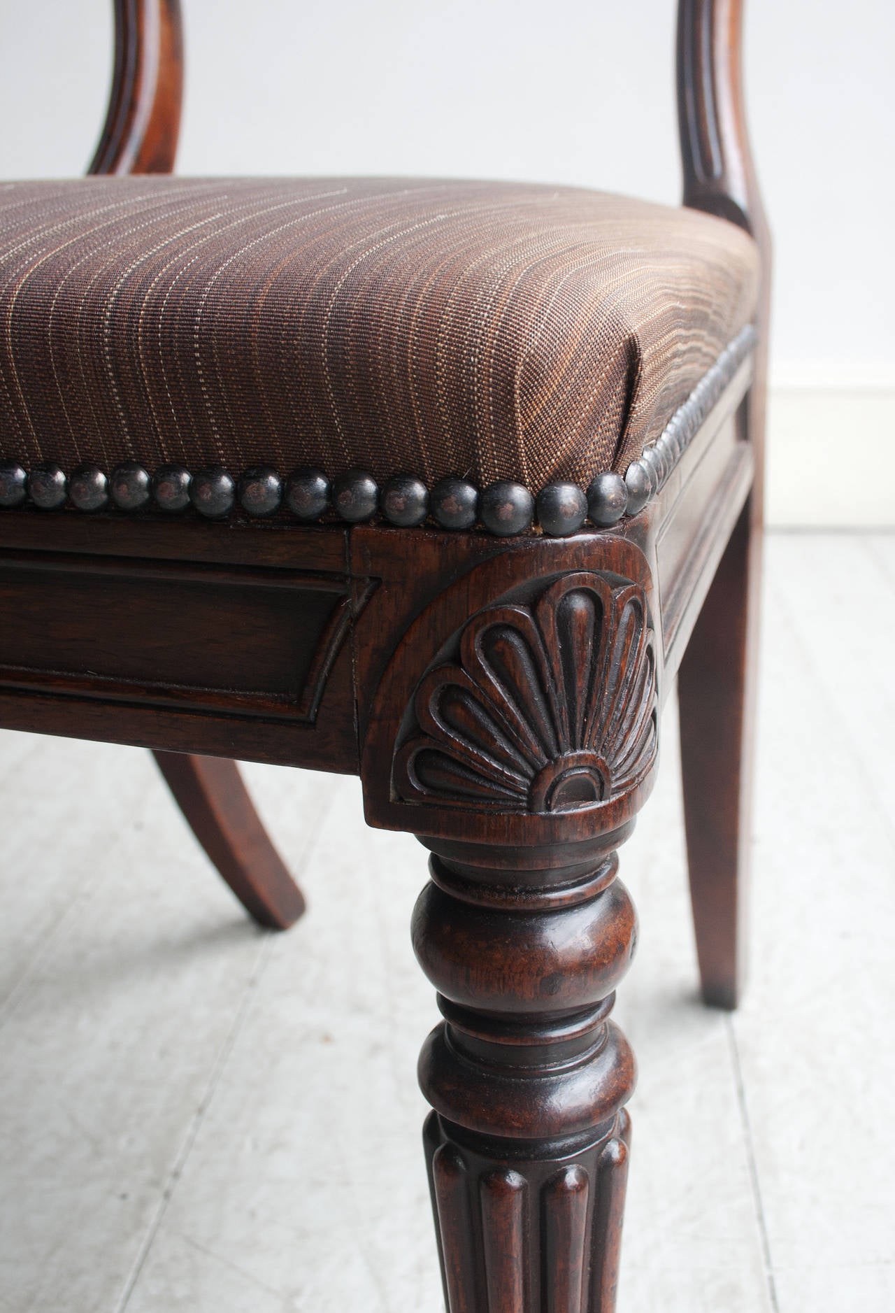 Rosewood Set of Six Regency Dining Chairs For Sale