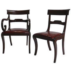 Antique Set of Ten Regency Mahogany Dining Chairs