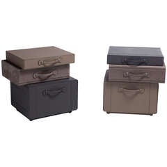 Pair of bedside leather tables, Maarten de Ceulaer, 2013