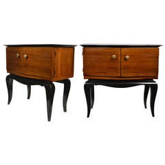 Vintage French Art Deco Pair of Side Tables in the manner of Dominique