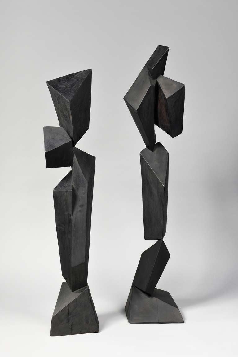 Iroko totem sculpture By Bertrand Creach