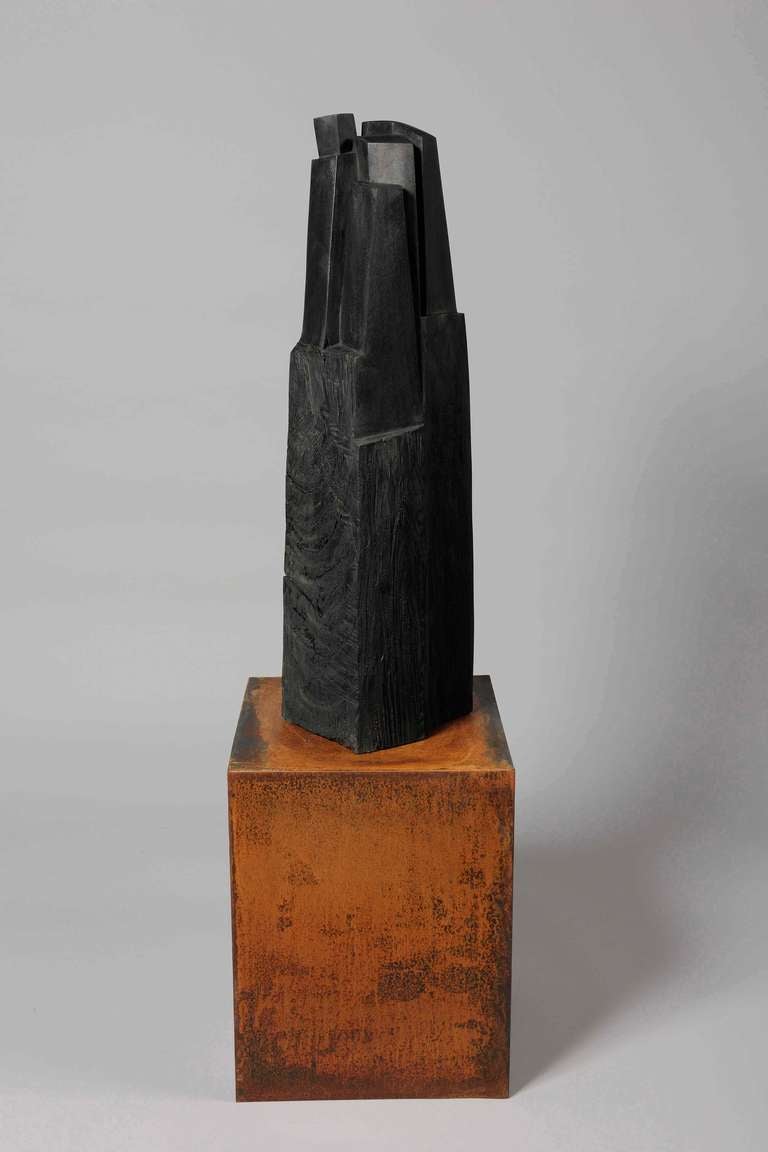 Abstract sculptor named Tadopani, circa 1980, in teck