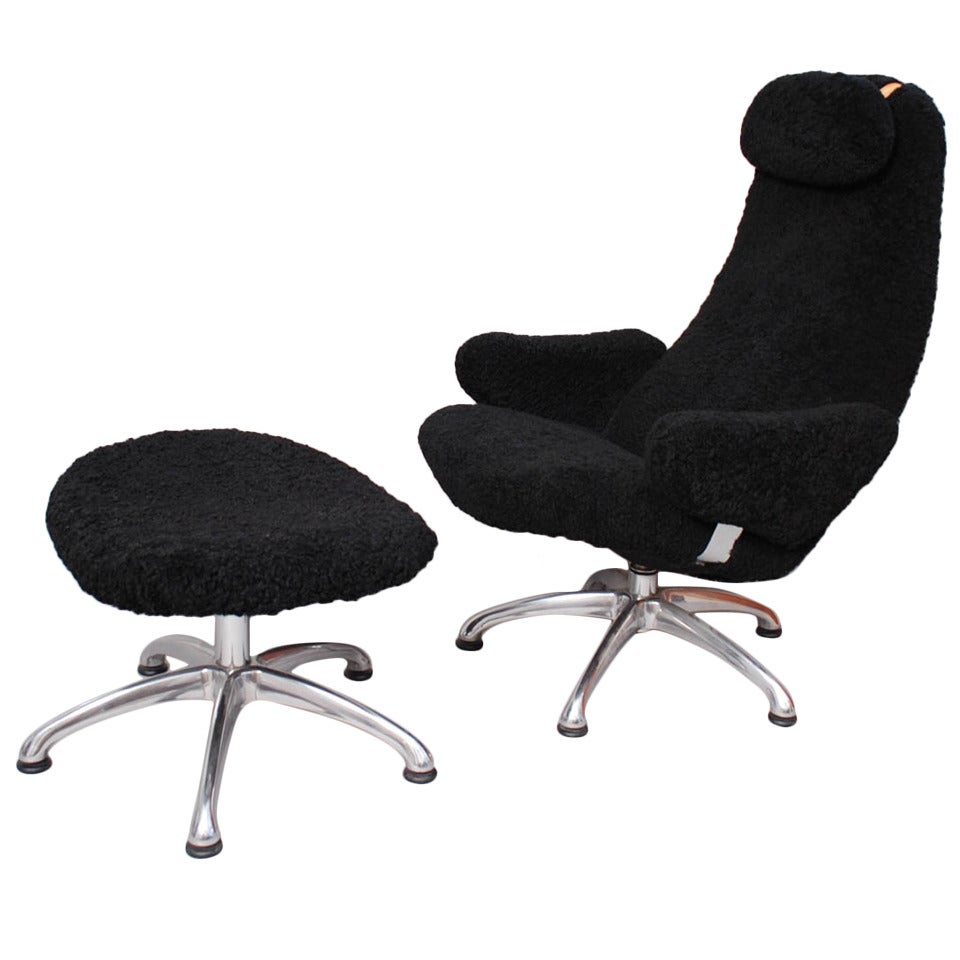 Contourett Roto Lounge Chair with Ottoman by Alf Svensson
