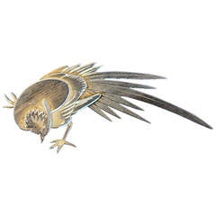 Vintage Pheasant Sterling Silver Brooch by Wiwen Nilsson