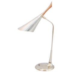 Brass and Teakwood Lamp for Laurel Lamp Inc
