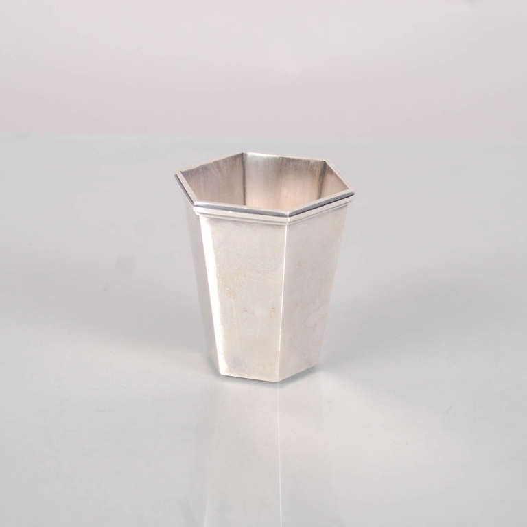 Hexagonal Sterling Silver Beaker by Wiwen Nilsson
