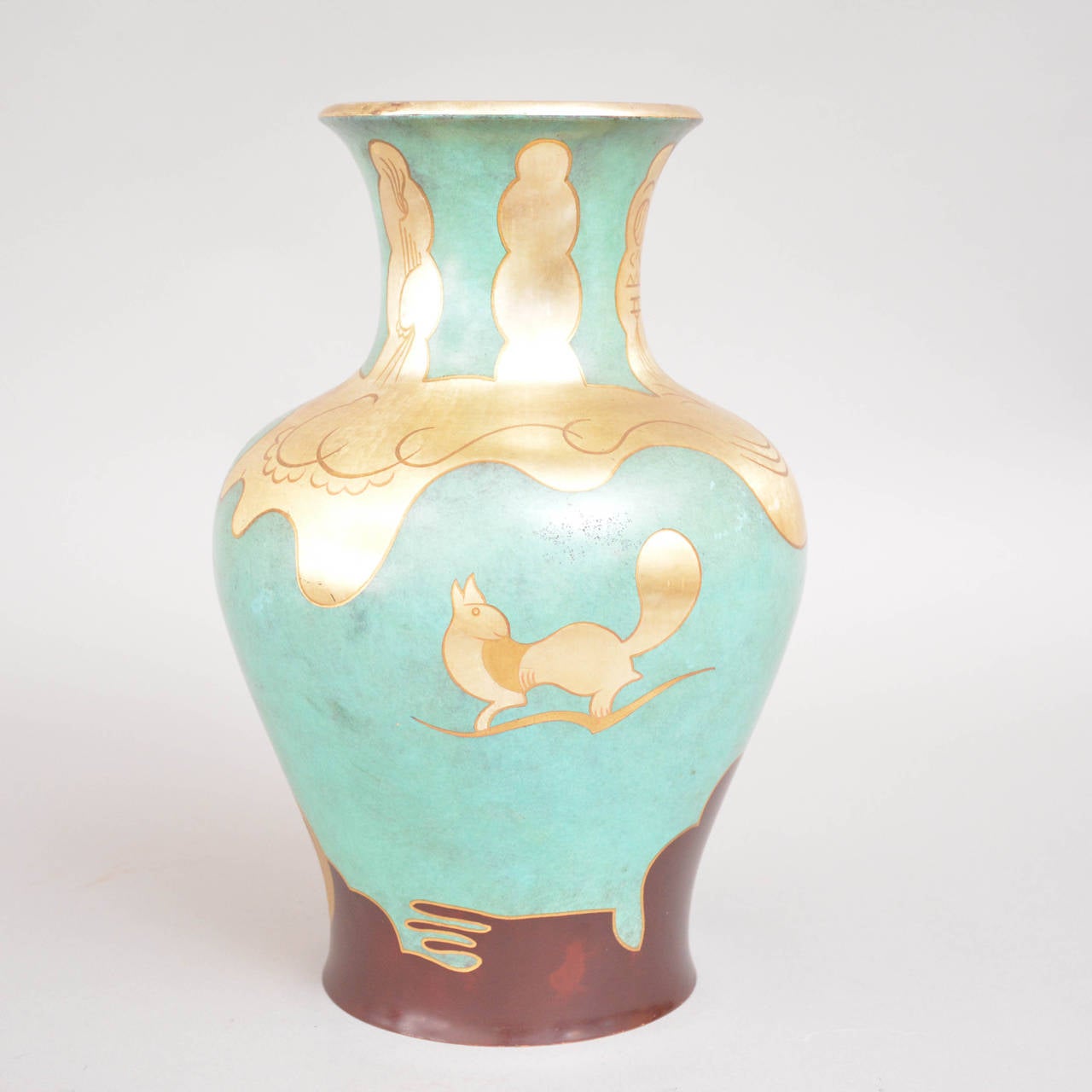 Ikora metal vase. Designed by Paul Haustein for Württembergische Metallwarenfabrik. An exquisite piece of Art Deco at its peak.