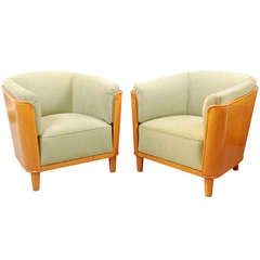 Pair of Art Deco Easy Chairs by Oscar Nilsson