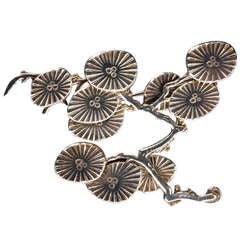 Vintage Silver Brooch "Japanese Pinecone Branch" by Wiwen Nilsson