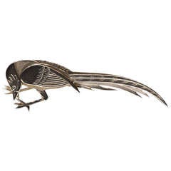 Silver Brooch "Pheasant" by Wiwen Nilsson