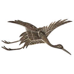 Silver Brooch "Flying Crane" by Wiwen Nilsson