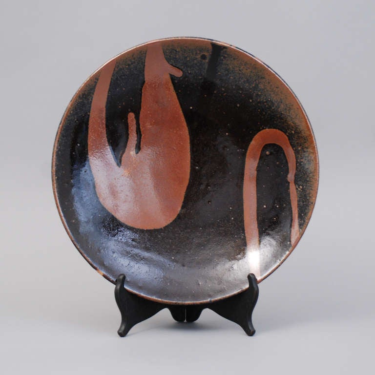 Pottery dish by Hamada Shoji, Japan.