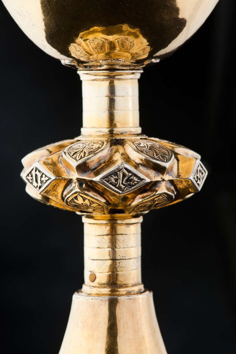 18th Century and Earlier Silver Gilt Chalice from the Gothic Era