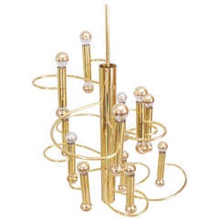 Italian Brass Pendant with 24 Light Bulbs