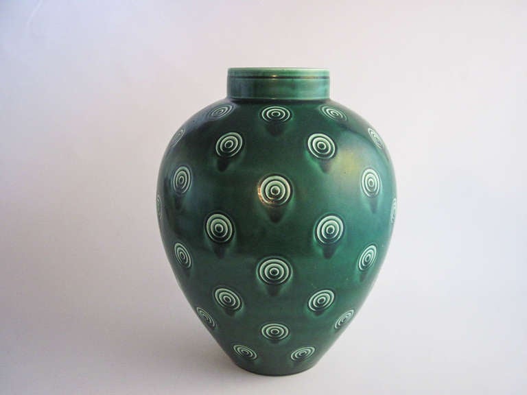 Danish Very Large Niels Thorsson Vase for Aluminia For Sale