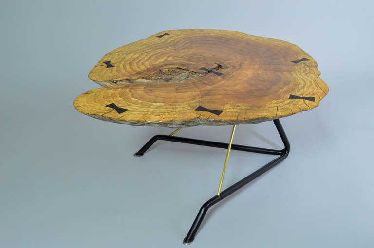 Laura Bergsoe Unique Coffee Table Burly ash/rosewood/Iron/Brass