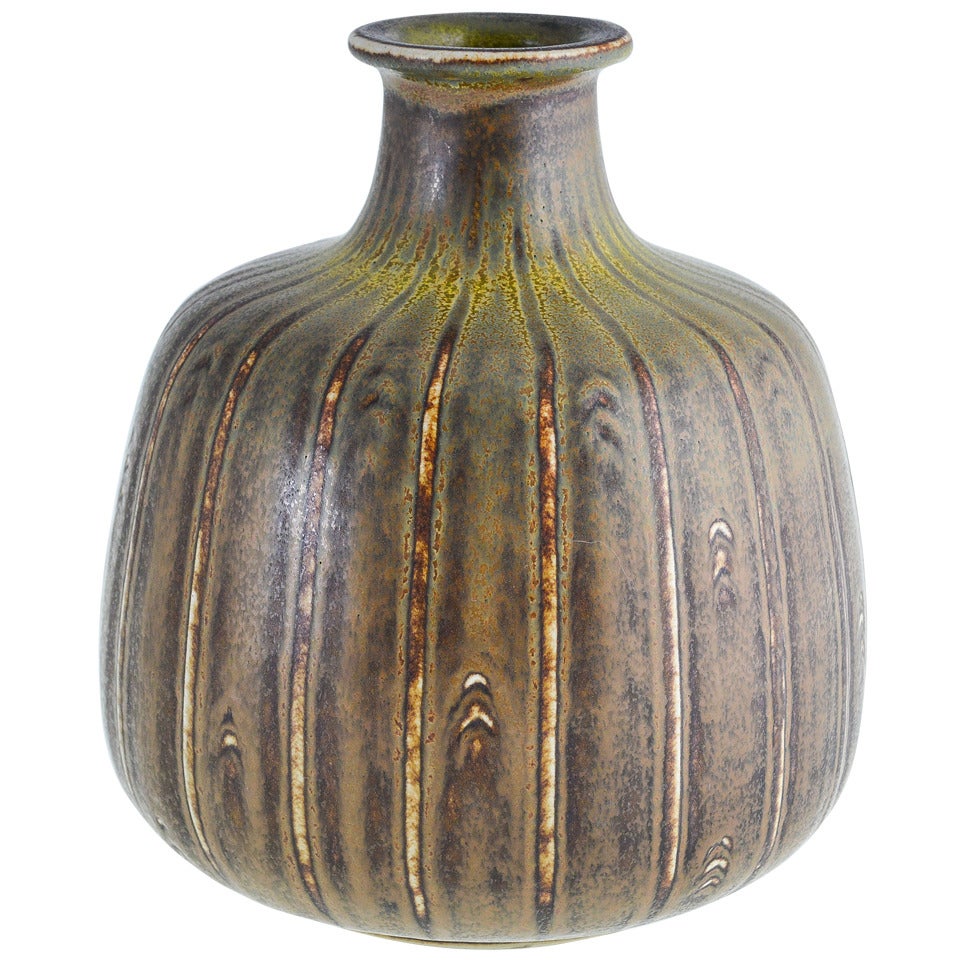 Large Niels Thorsson Solfatara Stoneware Vase For Sale
